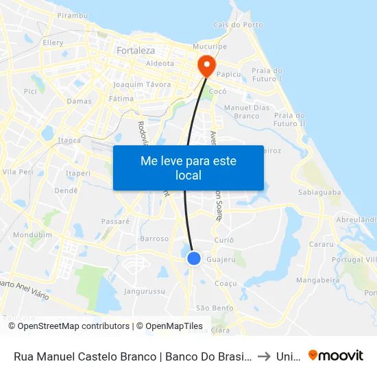 Rua Manuel Castelo Branco | Banco Do Brasil - Messejana to Uninta map