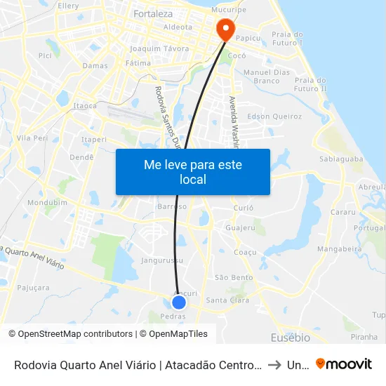 Rodovia Quarto Anel Viário | Atacadão Centro De Distribuição- Pedras to Uninta map