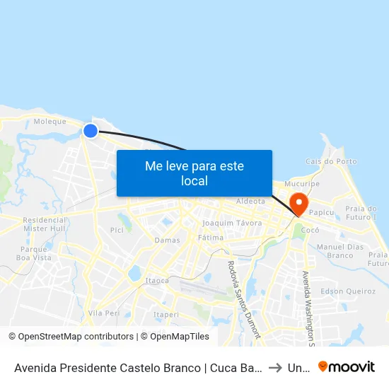 Avenida Presidente Castelo Branco | Cuca Barra - Barra Do Ceará to Uninta map
