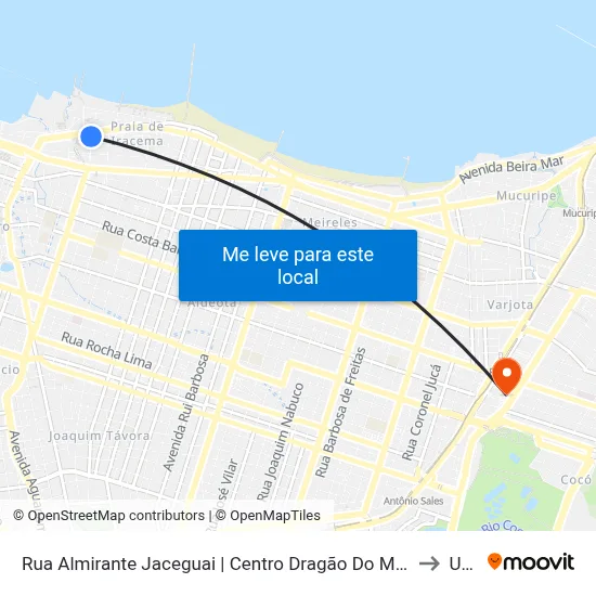 Rua Almirante Jaceguai | Centro Dragão Do Mar De Arte E Cultura - Praia De Iracema to Uninta map