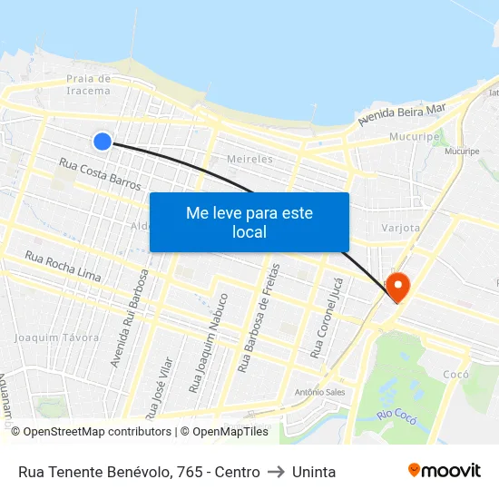Rua Tenente Benévolo, 765 - Centro to Uninta map