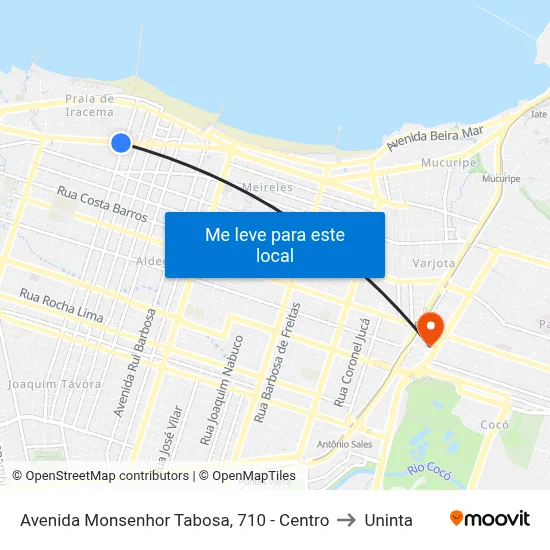 Avenida Monsenhor Tabosa, 710 - Centro to Uninta map
