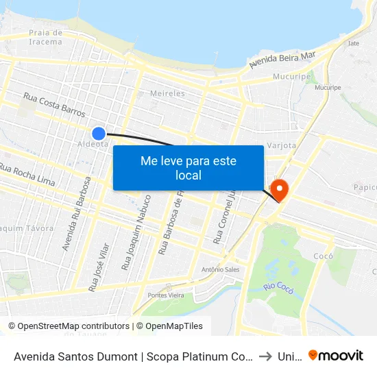 Avenida Santos Dumont | Scopa Platinum Corporate - Aldeota to Uninta map