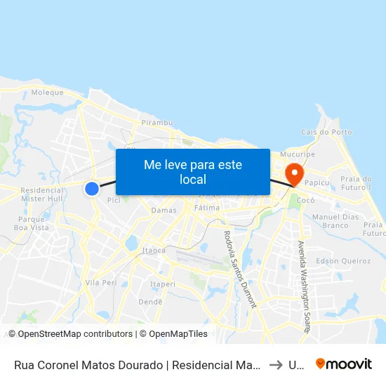 Rua Coronel Matos Dourado | Residencial Matos Dourado - Antônio Bezerra to Uninta map