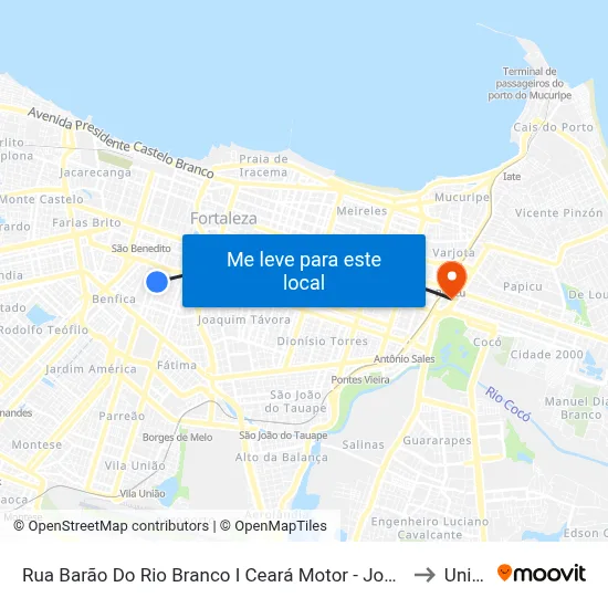 Rua Barão Do Rio Branco I Ceará Motor - José Bonifácio to Uninta map