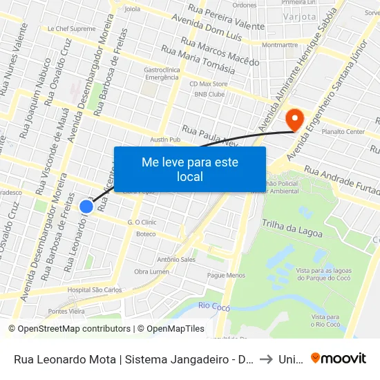 Rua Leonardo Mota | Sistema Jangadeiro - Dionísio Torres to Uninta map