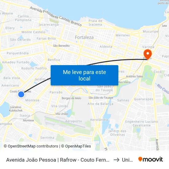 Avenida João Pessoa | Rafrow - Couto Fernandes to Uninta map