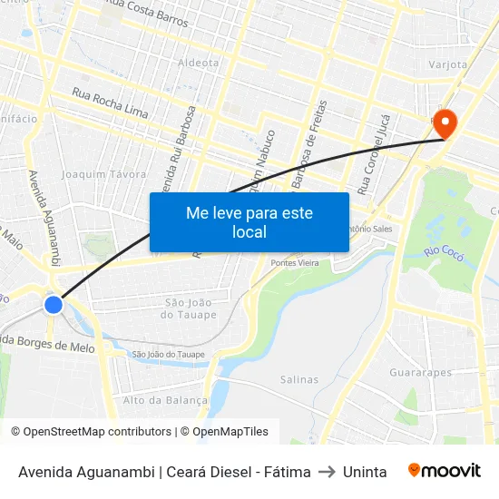 Avenida Aguanambi | Ceará Diesel - Fátima to Uninta map