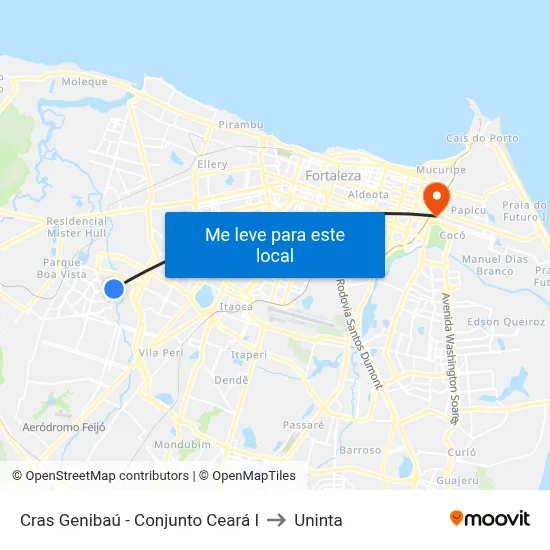 Cras Genibaú - Conjunto Ceará I to Uninta map
