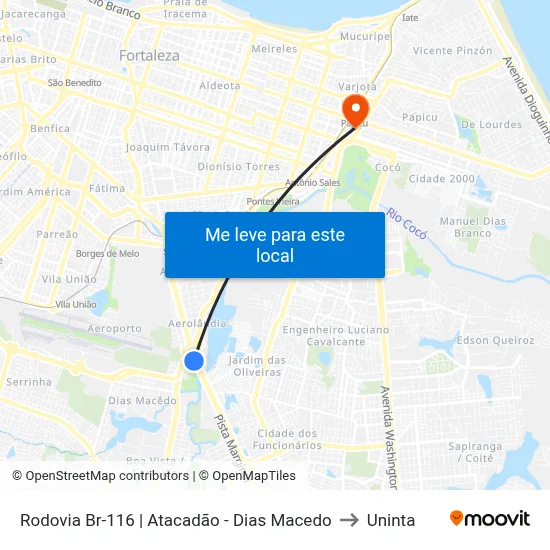 Rodovia Br-116 | Atacadão - Dias Macedo to Uninta map