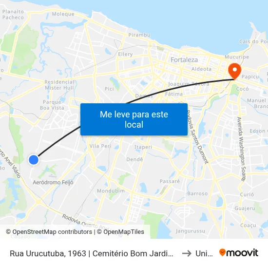 Rua Urucutuba, 1963 | Cemitério Bom Jardim - Siqueira to Uninta map