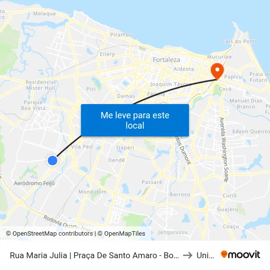 Rua Maria Julia | Praça De Santo Amaro - Bom Jardim to Uninta map