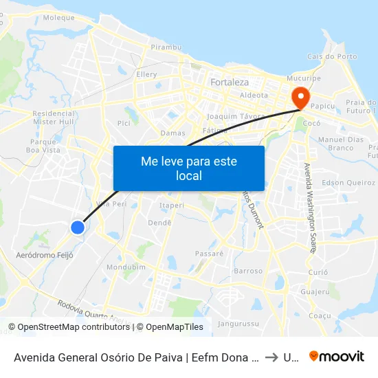 Avenida General Osório De Paiva | Eefm Dona Júlia Alves Pessoa - Bom Jardim to Uninta map