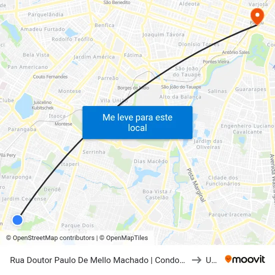 Rua Doutor Paulo De Mello Machado | Condomínio Dom Bosco - Mondubim to Uninta map