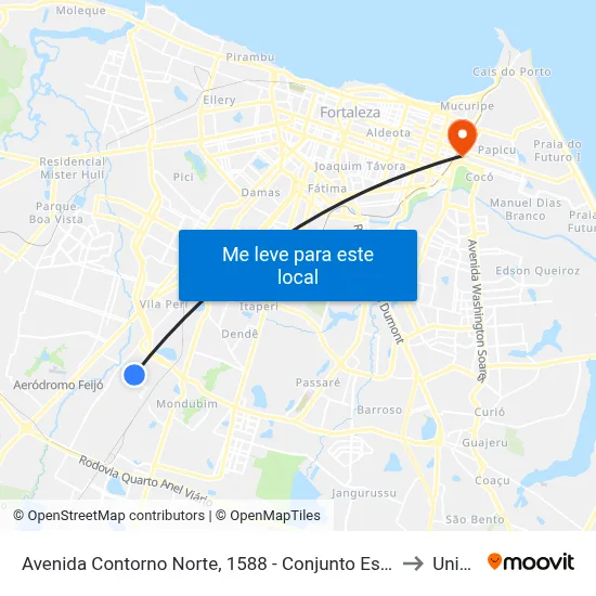 Avenida Contorno Norte, 1588 - Conjunto Esperança to Uninta map