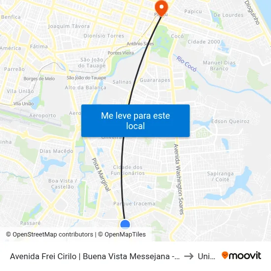 Avenida Frei Cirilo | Buena Vista Messejana - Cajazeiras to Uninta map