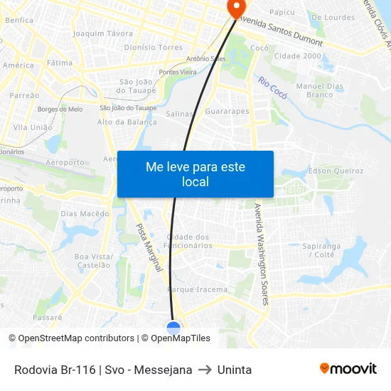 Rodovia Br-116 | Svo - Messejana to Uninta map