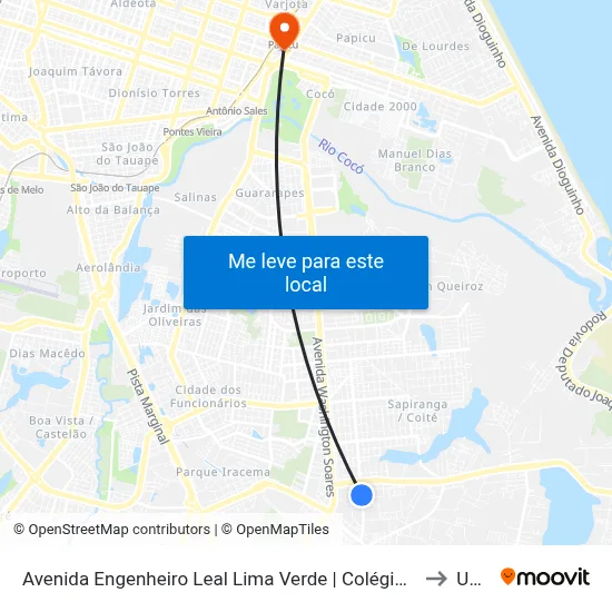 Avenida Engenheiro Leal Lima Verde | Colégio Christus - José De Alencar to Uninta map