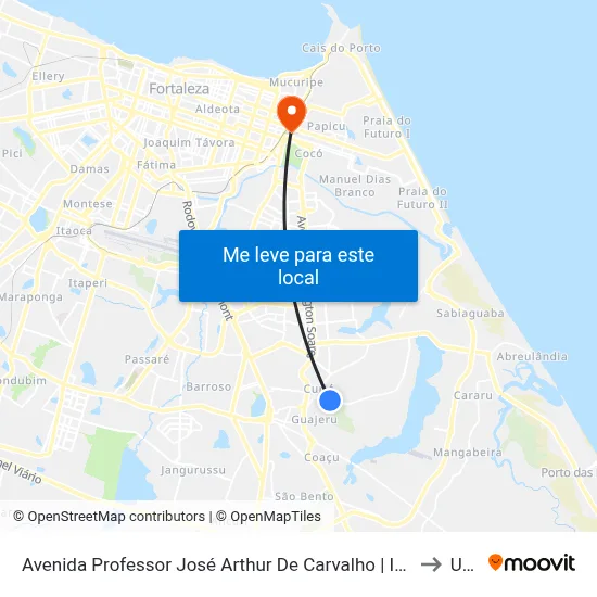 Avenida Professor José Arthur De Carvalho | Ismael Supermercados - Lagoa Redonda to Uninta map