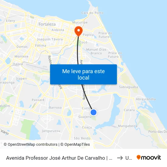 Avenida Professor José Arthur De Carvalho | Floresta Do Curió - Lagoa Redonda to Uninta map