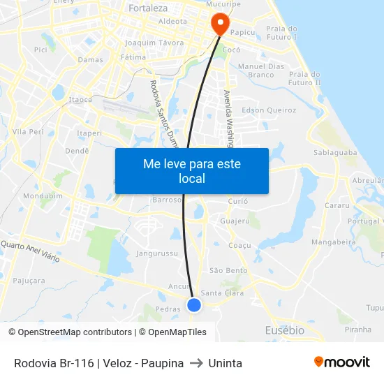 Rodovia Br-116 | Veloz - Paupina to Uninta map