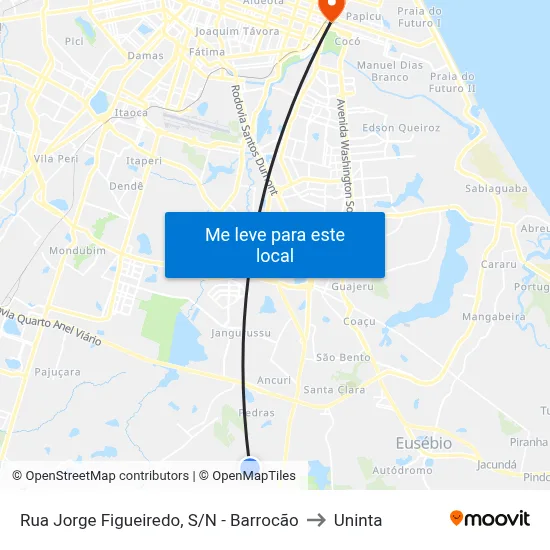 Rua Jorge Figueiredo, S/N - Barrocão to Uninta map