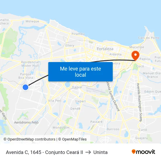 Avenida C, 1645 - Conjunto Ceará II to Uninta map