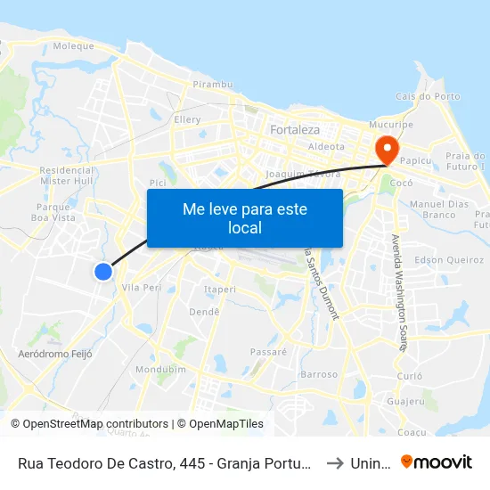 Rua Teodoro De Castro, 445 - Granja Portugal to Uninta map