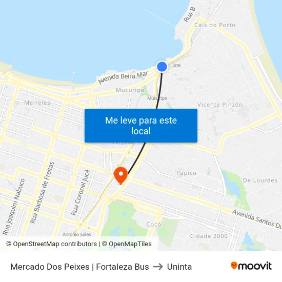 Mercado Dos Peixes  | Fortaleza Bus to Uninta map