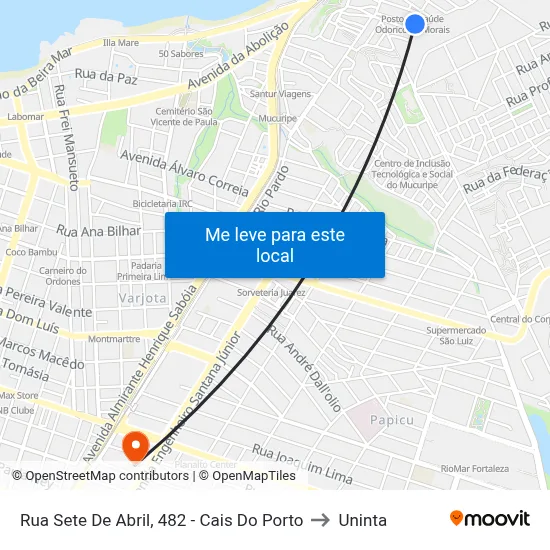 Rua Sete De Abril, 482 - Cais Do Porto to Uninta map