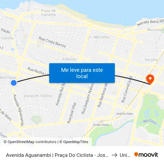 Avenida Aguanambi | Praça Do Ciclista - José Bonifácio to Uninta map