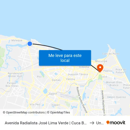 Avenida Radialista José Lima Verde | Cuca Barra - Barra Do Ceará to Uninta map