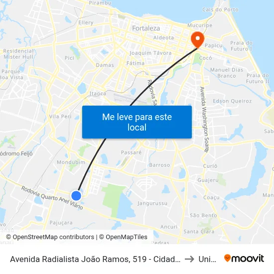 Avenida Radialista João Ramos, 519 - Cidade Nova to Uninta map
