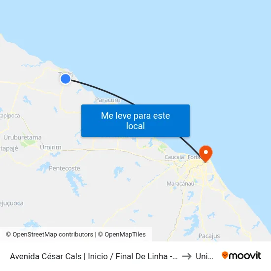Avenida César Cals | Inicio / Final De Linha - Trairí to Uninta map