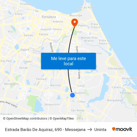 Estrada Barão De Aquiraz, 690 - Messejana to Uninta map