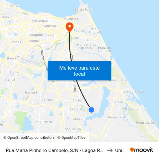 Rua Maria Pinheiro Campelo, S/N - Lagoa Redonda to Uninta map