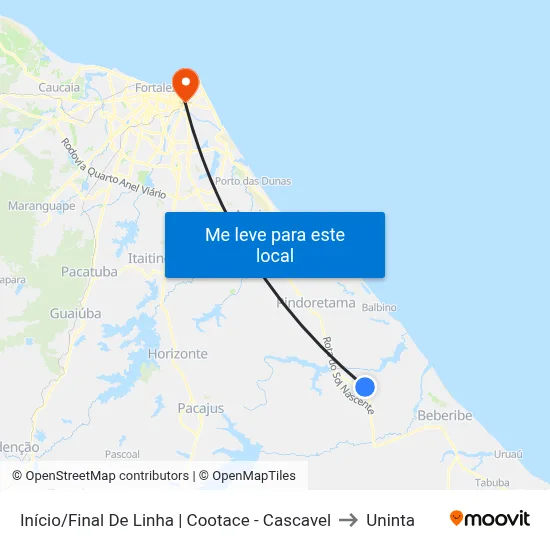 Início/Final De Linha | Cootace - Cascavel to Uninta map