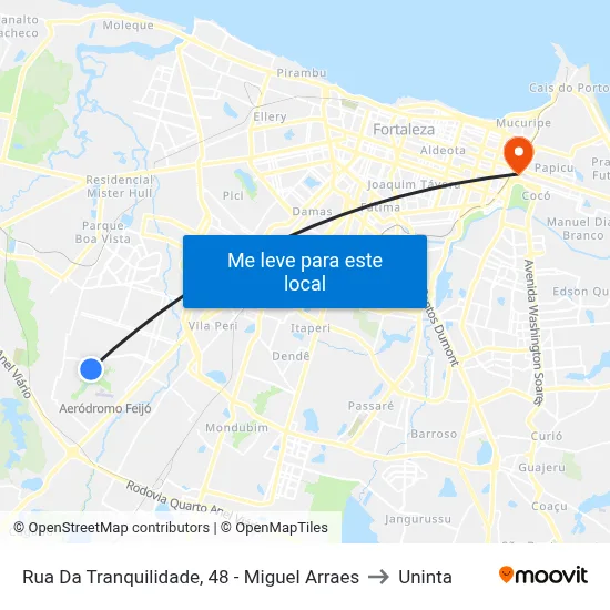 Rua Da Tranquilidade, 48 - Miguel Arraes to Uninta map