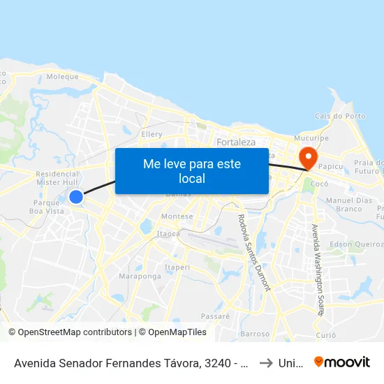 Avenida Senador Fernandes Távora, 3240 - Genibaú to Uninta map