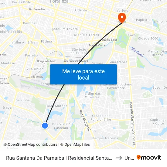 Rua Santana Da Parnaíba | Residencial Santana Da Parnaíba - Boa Vista to Uninta map