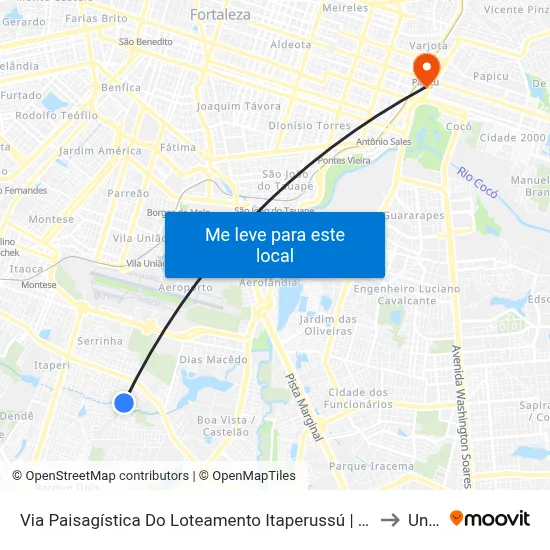 Via Paisagística Do Loteamento Itaperussú | Posto Cagece - Itaperi to Uninta map