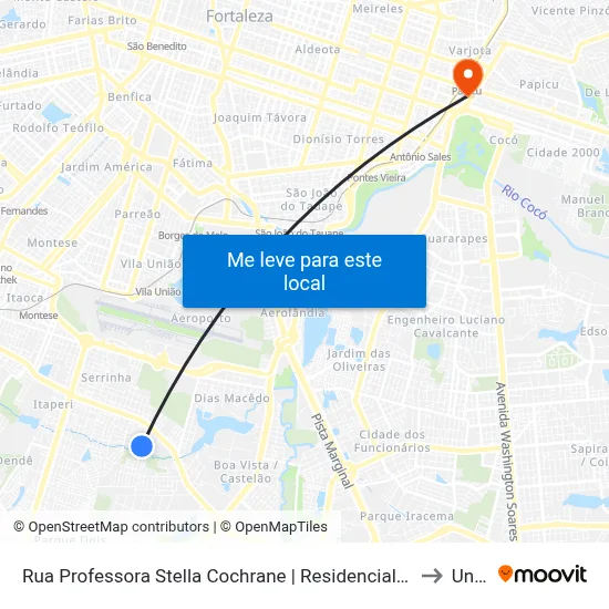 Rua Professora Stella Cochrane | Residencial Karol Wojtyla - Itaperi to Uninta map