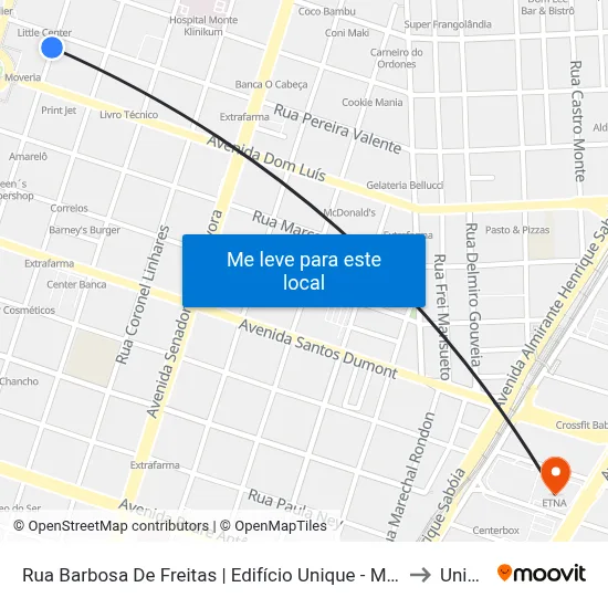 Rua Barbosa De Freitas | Edifício Unique - Meireles to Uninta map