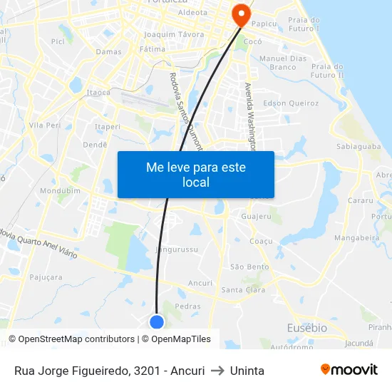 Rua Jorge Figueiredo, 3201 - Ancuri to Uninta map