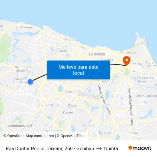 Rua Doutor Perilio Teixeira, 260 - Genibaú to Uninta map
