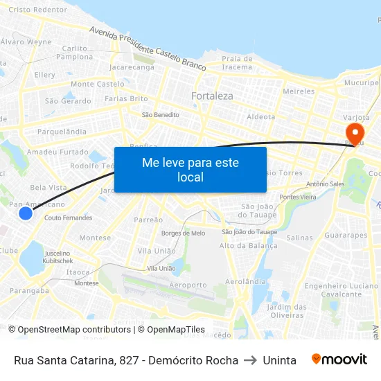 Rua Santa Catarina, 827 - Demócrito Rocha to Uninta map