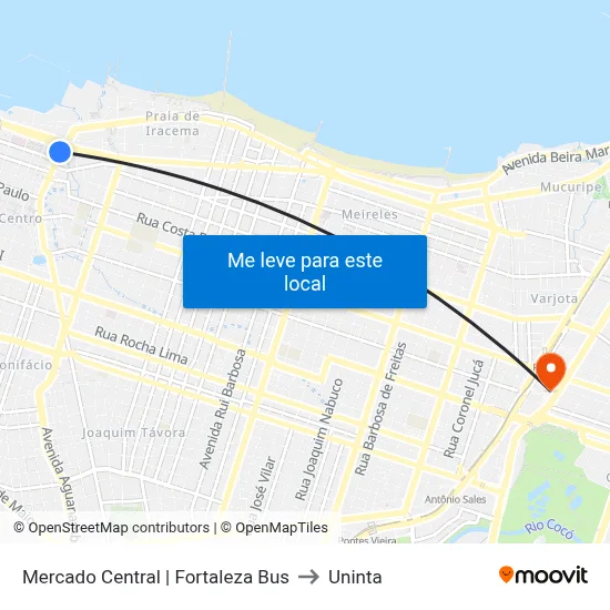 Mercado Central | Fortaleza Bus to Uninta map