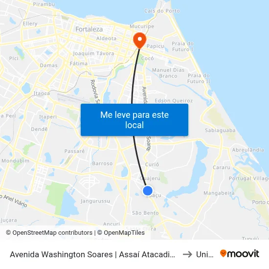 Avenida Washington Soares | Assaí Atacadista - Coaçu to Uninta map