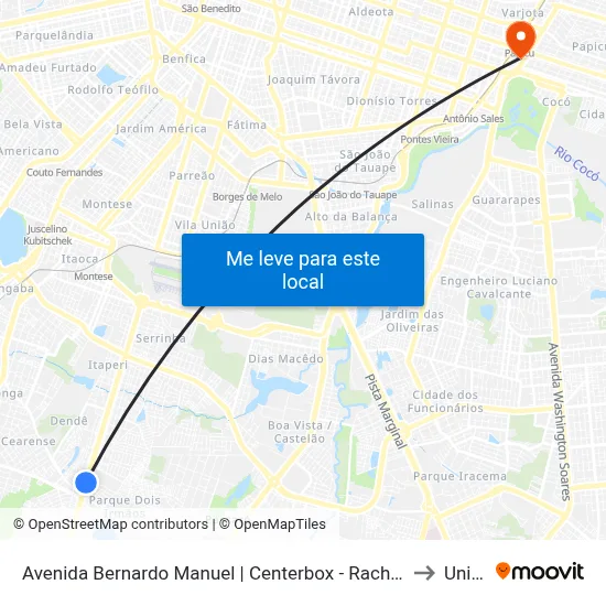 Avenida Bernardo Manuel | Centerbox - Rachel De Queiroz to Uninta map