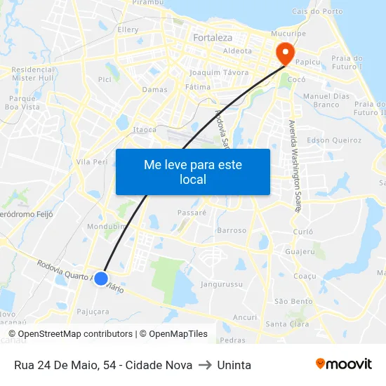 Rua 24 De Maio, 54 - Cidade Nova to Uninta map